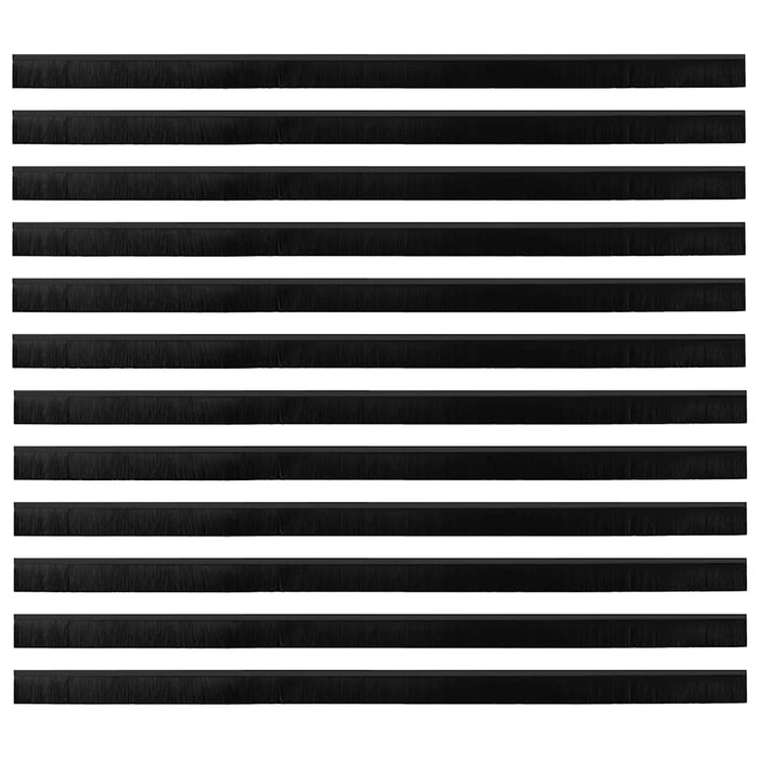 Perdele de ușă cu perii cu montare prin înșurubare 12 pcs Negru - WALTI WALTI