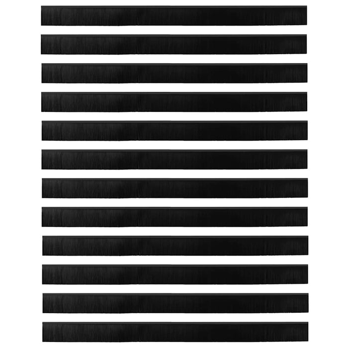 Perdele de ușă cu perii cu montare prin înșurubare 12 pcs Negru - WALTI WALTI