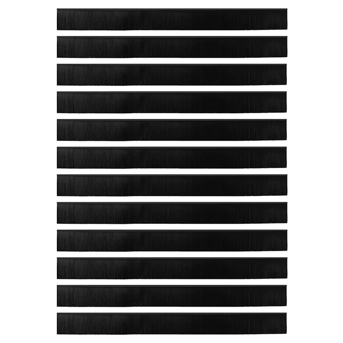 Perdele de ușă cu perii cu montare prin înșurubare 12 pcs Negru - WALTI WALTI