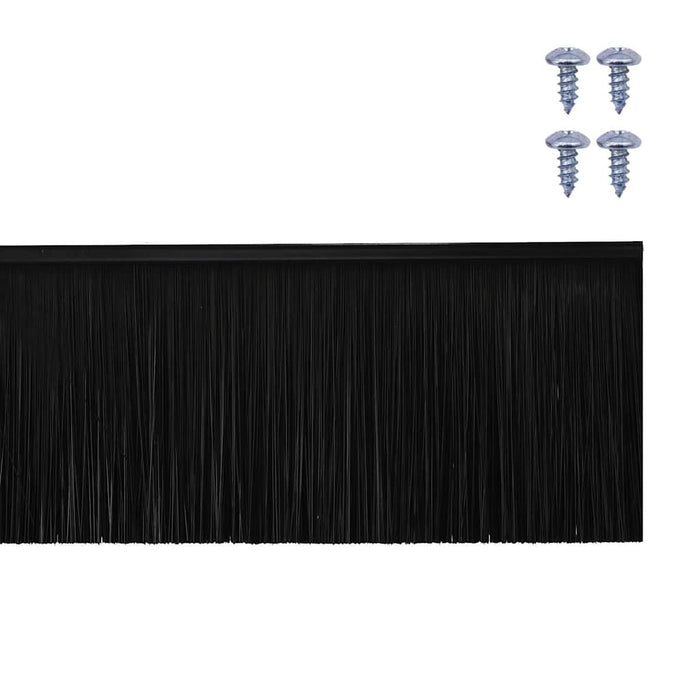 Perdele de ușă cu perii cu montare prin înșurubare 12 pcs Negru - WALTI WALTI