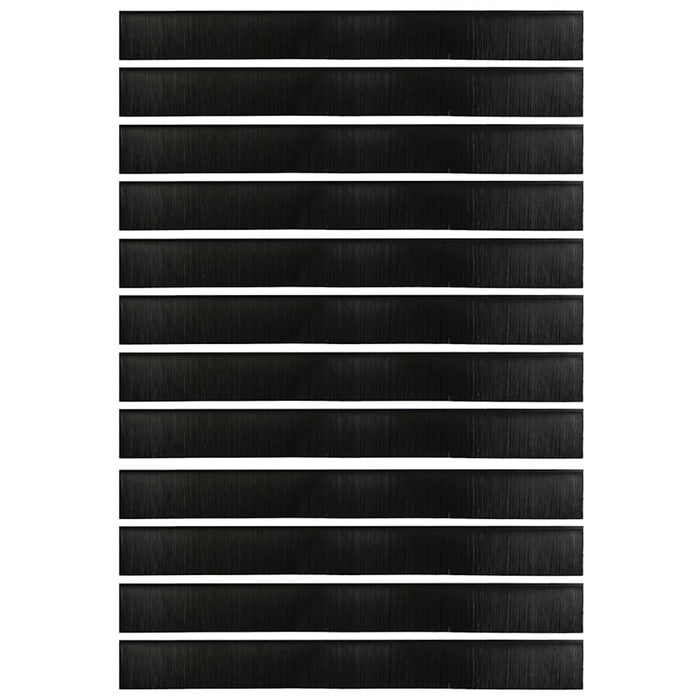 Perdele de ușă cu perii cu montare prin înșurubare 12 pcs Negru - WALTI WALTI
