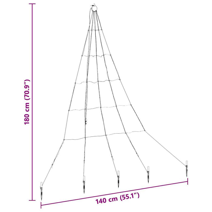 Brad de Crăciun LED cu 112 LED Alb rece 511 cm Metal - WALTI WALTI