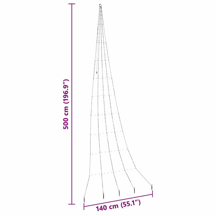 Brad de Crăciun LED cu 276 LED Alb cald 511 cm Metal - WALTI WALTI