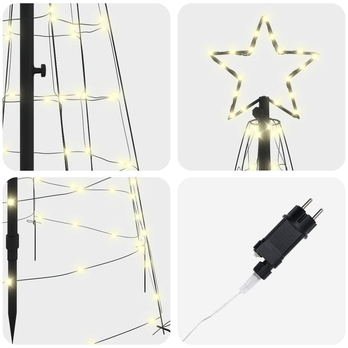 Brad de Crăciun LED 250 cm 390 LED-uri Alb cald Oțel Alb cald - WALTI WALTI
