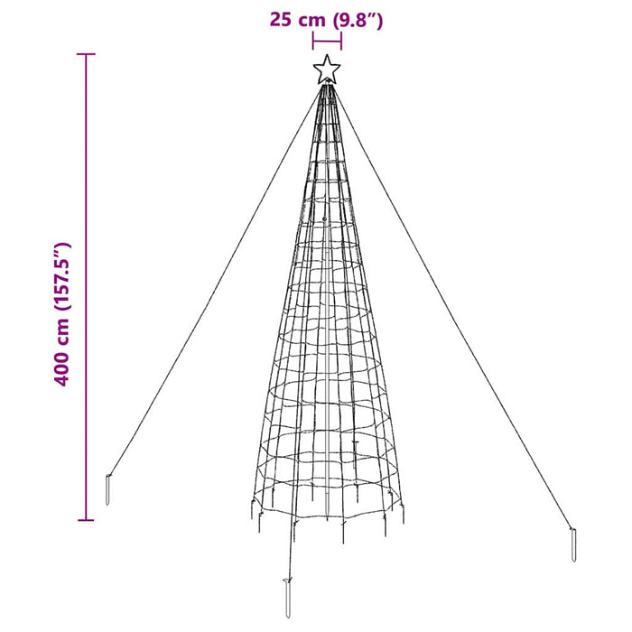 Brad de Crăciun LED cu țevi de prindere în pământ 400 cm Fier - WALTI WALTI