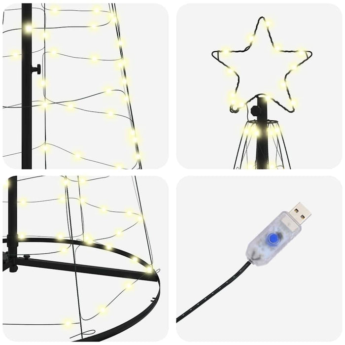 Brad de Crăciun LED cu 390 LED cu suport Alb cald 250 cm Fier - WALTI WALTI