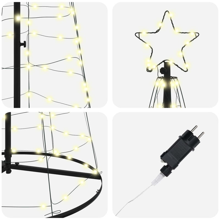 Brad de Crăciun LED EKENAS 250 cm 390 LED-uri Alb cald Oțel - WALTI WALTI