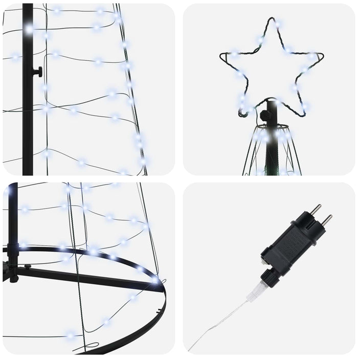 Brad de Crăciun LED EKENAS 250 cm 390 LED-uri Alb rece Oțel WALTI