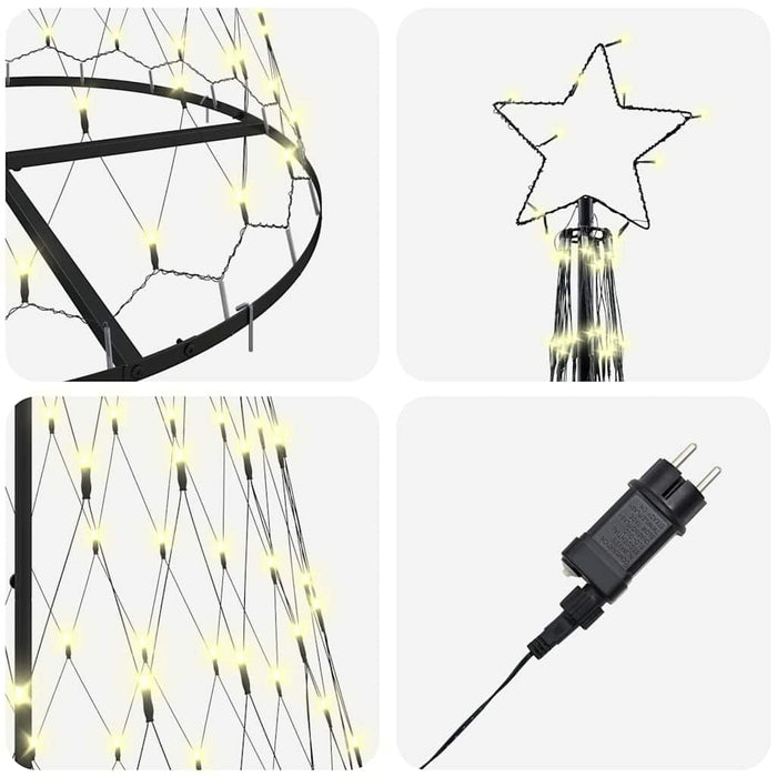 Brad de Crăciun LED cu 295 LED cu suport Alb cald 250 cm Metal - WALTI WALTI