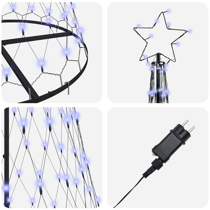 Brad de Crăciun LED cu 295 LED cu suport albastru 250 cm Metal - WALTI WALTI