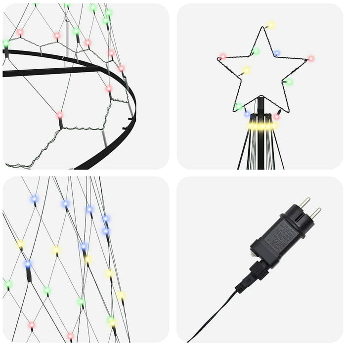 Brad de Crăciun LED cu 455 LED Multicolour 399 cm Metal - WALTI WALTI