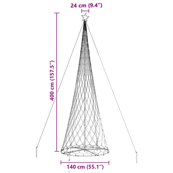 Brad de Crăciun LED cu 455 LED Multicolour 399 cm Metal - WALTI WALTI