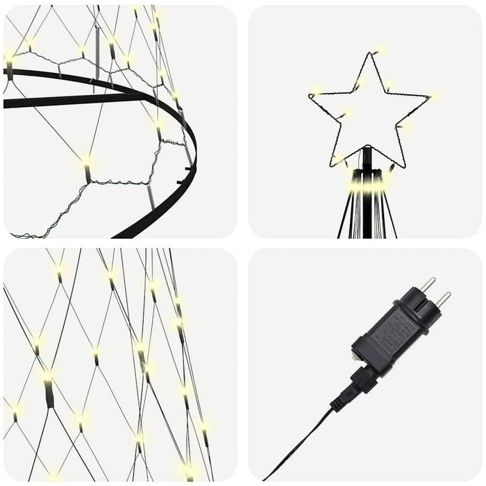 Brad de Crăciun LED cu 555 LED cu suport Alb cald 500 cm Metal - WALTI WALTI