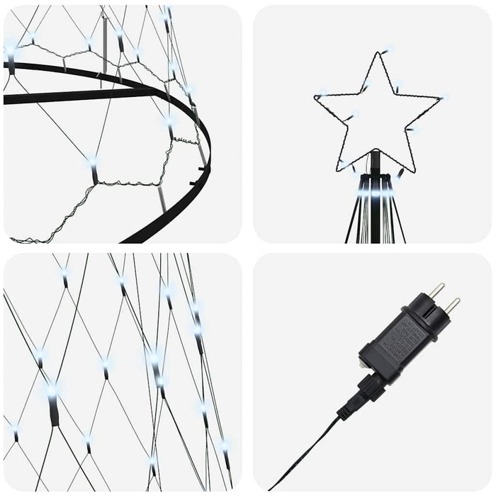 Brad de Crăciun LED cu 555 LED cu suport Alb rece 500 cm Metal - WALTI WALTI