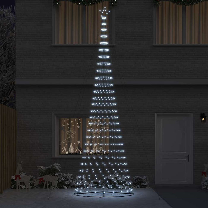 Brad de Crăciun LED cu 555 LED cu suport Alb rece 500 cm Metal - WALTI WALTI