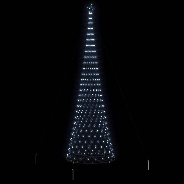 Brad de Crăciun LED cu 555 LED cu suport Alb rece 500 cm Metal - WALTI WALTI