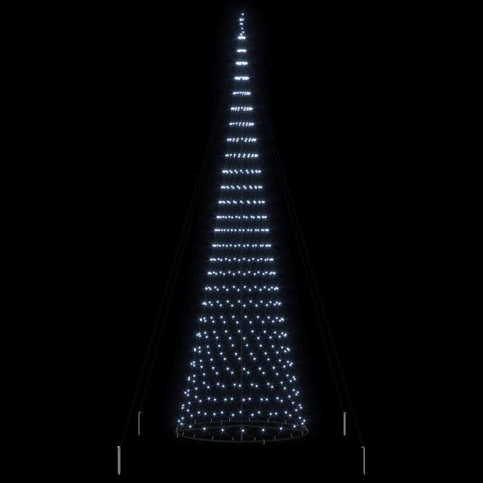 Brad de Crăciun LED cu 555 LED cu suport Alb rece 500 cm Metal - WALTI WALTI
