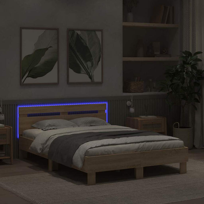 Cadru de pat cu led Sonoma 137 x 190 cm Lemn compozit - WALTI WALTI