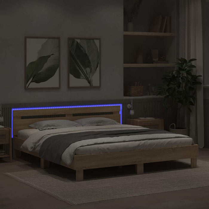Cadru de pat cu led Sonoma 193 x 203 cm Lemn compozit - WALTI WALTI