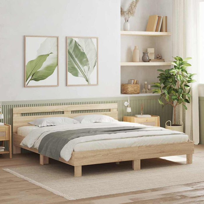 Cadru de pat cu led Sonoma 193 x 203 cm Lemn compozit - WALTI WALTI