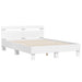 Cadru de pat cu led cu headboard Alb 137 x 190 cm Lemn compozit - WALTI WALTI
