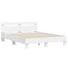 Cadru de pat cu led cu headboard Alb 152 x 203 cm Lemn compozit - WALTI WALTI