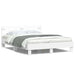 Cadru de pat cu led cu headboard Alb 152 x 203 cm Lemn compozit - WALTI WALTI