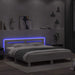 Cadru de pat cu led cu headboard Alb 193 x 203 cm Lemn compozit - WALTI WALTI