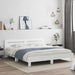 Cadru de pat cu led cu headboard Alb 193 x 203 cm Lemn compozit - WALTI WALTI