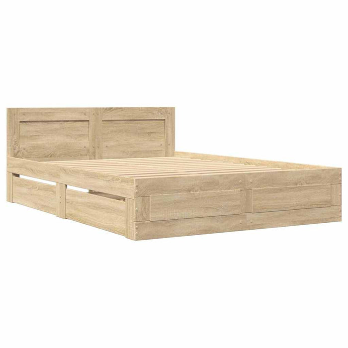 Cadru de pat cu sertar 2 pcs Sonoma 137 x 188 cm Lemn compozit - WALTI WALTI