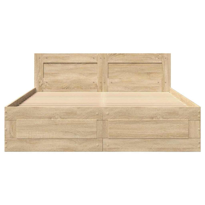 Cadru de pat cu sertar 2 pcs Sonoma 137 x 188 cm Lemn compozit - WALTI WALTI