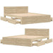 Cadru de pat cu sertar 2 pcs Sonoma 153 x 203 cm Lemn compozit - WALTI WALTI