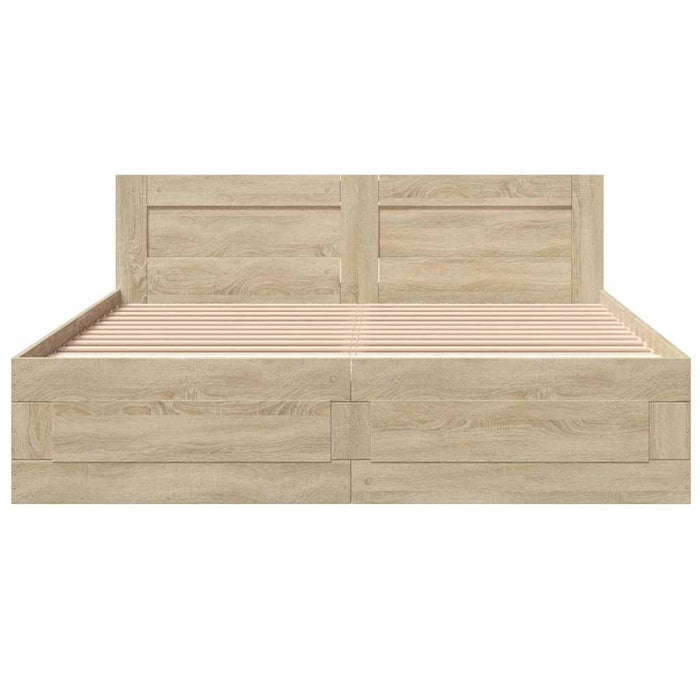 Cadru de pat cu sertar 2 pcs Sonoma 153 x 203 cm Lemn compozit - WALTI WALTI