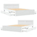 Cadru de pat cu headboard 2 pcs Alb 137 x 188 cm Lemn compozit - WALTI WALTI