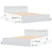 Cadru de pat cu headboard 2 pcs Alb 150 x 200 cm Lemn compozit - WALTI WALTI