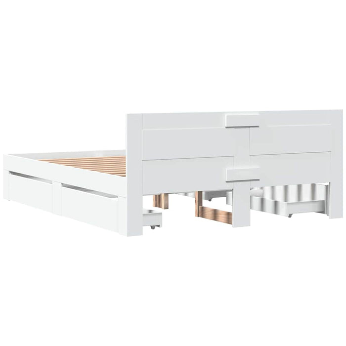 Cadru de pat cu headboard 2 pcs Alb 150 x 200 cm Lemn compozit - WALTI WALTI