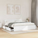 Cadru de pat cu headboard 2 pcs Alb 193 x 203 cm Lemn compozit - WALTI WALTI
