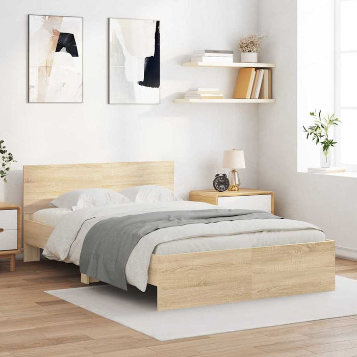 Cadru de pat cu headboard Sonoma 137 x 190 cm Lemn compozit - WALTI WALTI