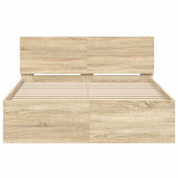 Cadru de pat cu headboard Sonoma 137 x 190 cm Lemn compozit - WALTI WALTI