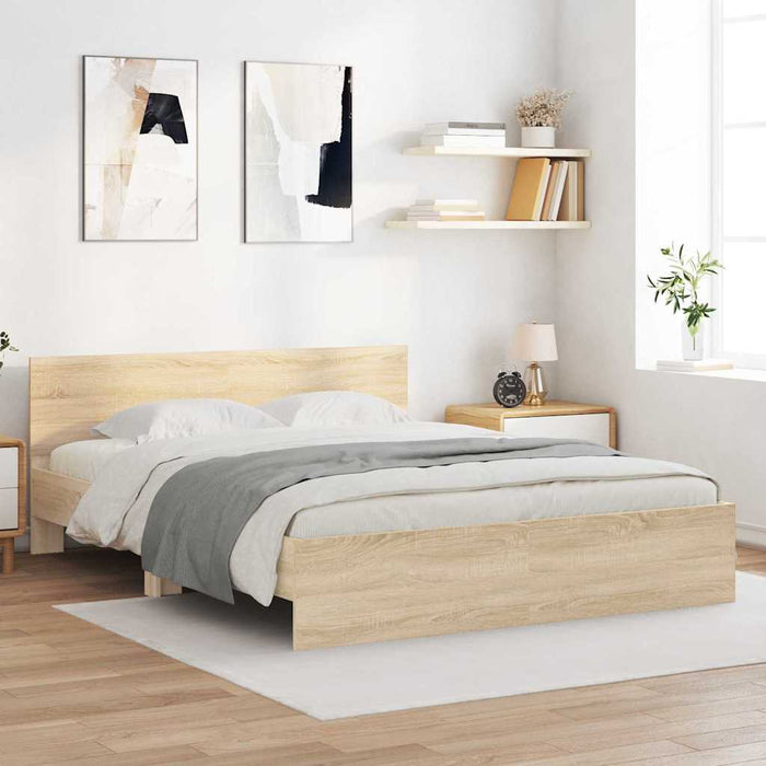 Cadru de pat cu headboard Sonoma 152 x 203 cm Lemn compozit - WALTI WALTI