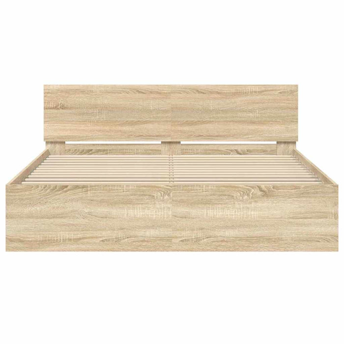 Cadru de pat cu headboard Sonoma 152 x 203 cm Lemn compozit - WALTI WALTI