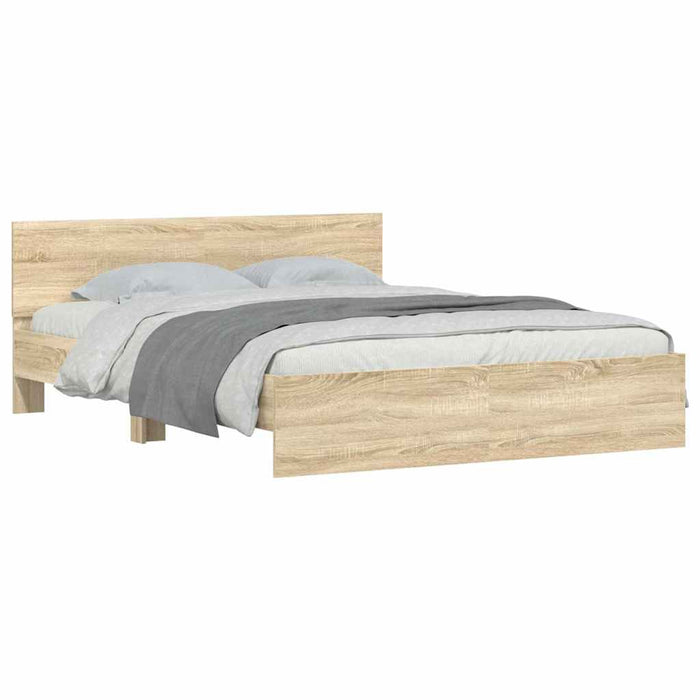 Cadru de pat cu headboard Sonoma 152 x 203 cm Lemn compozit - WALTI WALTI