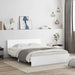 Cadru de pat cu headboard Alb 152 x 203 cm Lemn compozit - WALTI WALTI