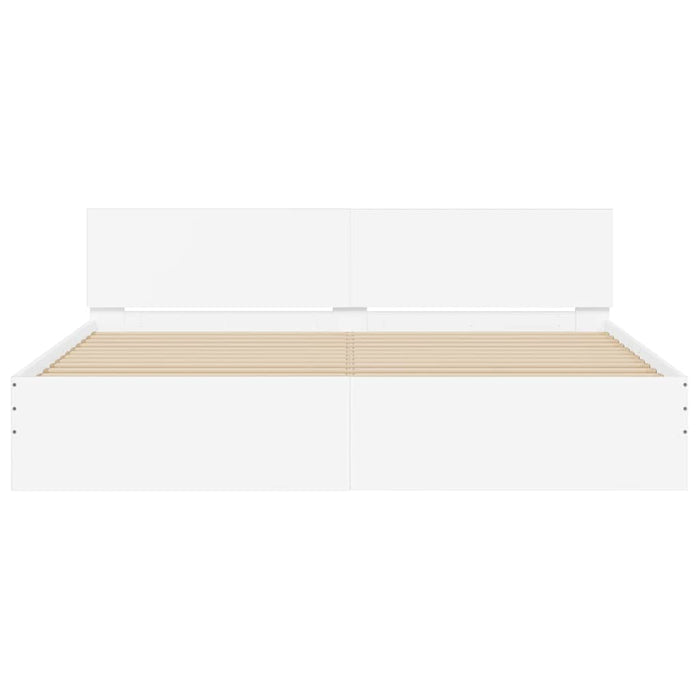 Cadru de pat cu headboard 2 pcs Alb 193 x 203 cm Lemn compozit - WALTI WALTI
