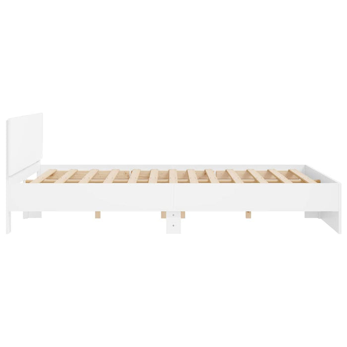 Cadru de pat cu headboard 2 pcs Alb 193 x 203 cm Lemn compozit - WALTI WALTI