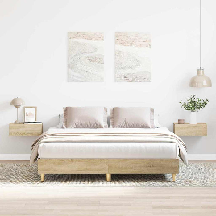 Cadru de pat 2 pcs Sonoma 152 x 203 cm Lemn compozit - WALTI WALTI