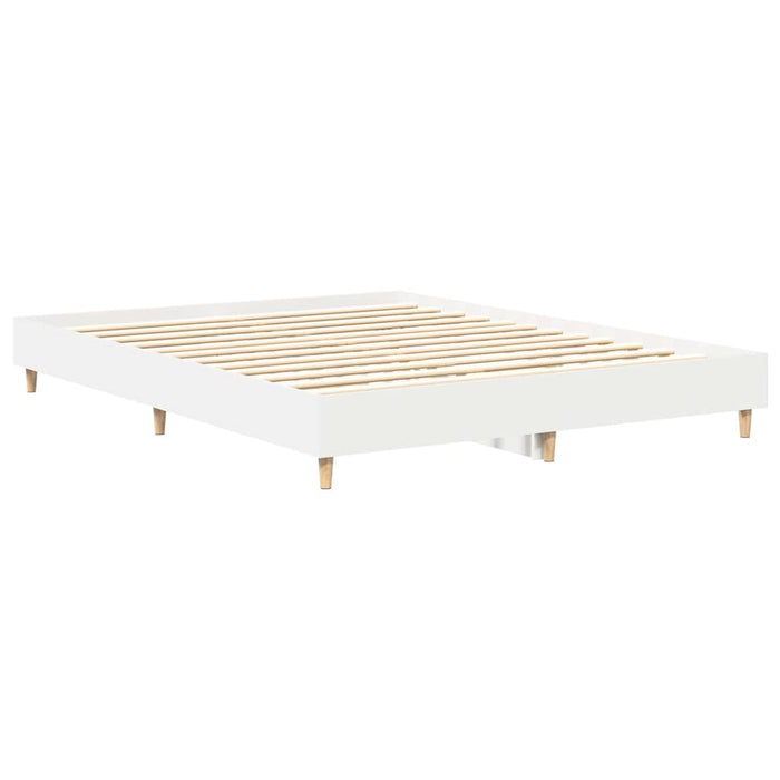 Cadru de pat 2 pcs Alb 152 x 203 cm Lemn compozit WALTI