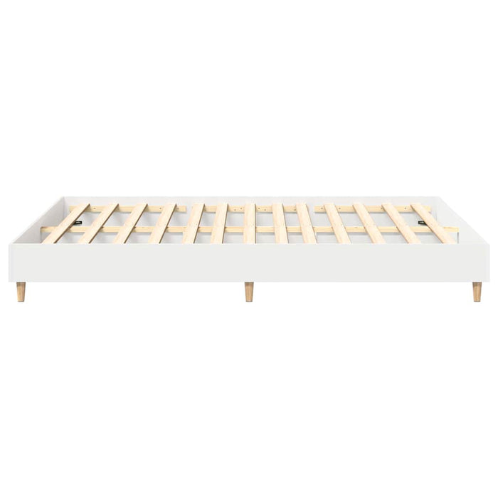 Cadru de pat 2 pcs Alb 152 x 203 cm Lemn compozit WALTI