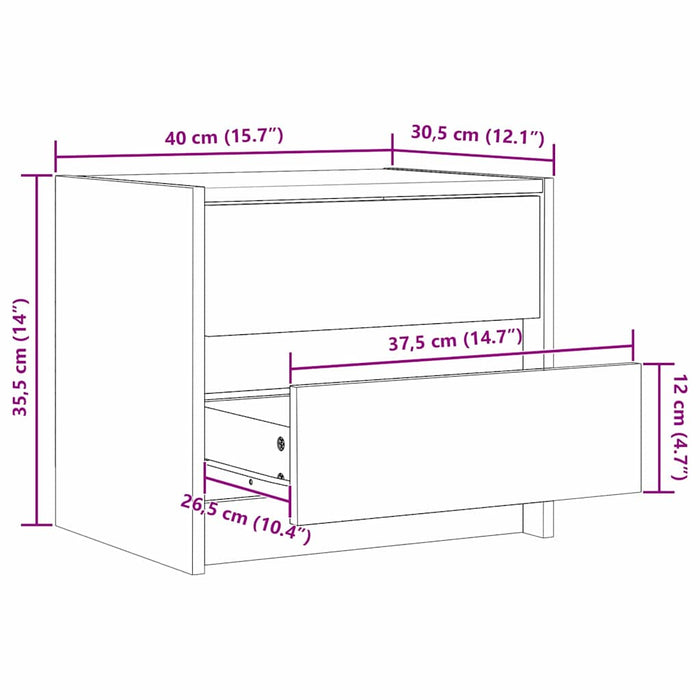 Mese de noptieră Maroniu cerat 40 x 30.5 x 35.5 cm Lemn de pin - WALTI WALTI