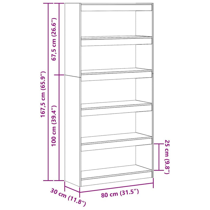Dulap pentru cărți Maroniu cerat 80 x 30 x 167,5 cm - WALTI WALTI